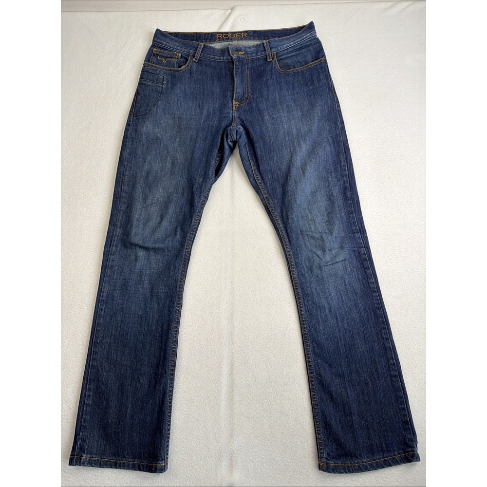 Kimes Ranch Roger Blue Denim Cowboy Boot Cut Jeans Mens 32/30